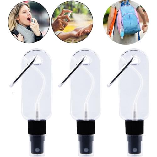 30/50ml portable hook spray reusable inverted spray with hook bottle hand sanitizer bottle PETG transparent plastic bottle