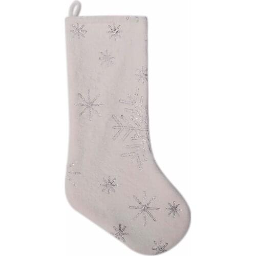 Ivory flannel gilding snowflake Christmas stocking High quality fashionable socks Christmas tree Decoration