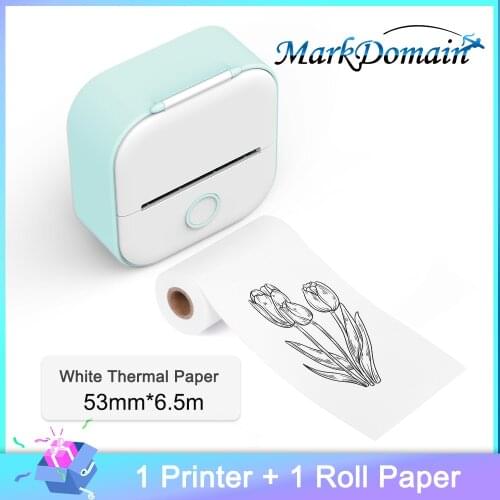 Phomemo T02 Pocket Printer-Mini Portable Wireless Bluetooth Thermal Printer 50-53mm Black and White Printing Phone Printer Green
