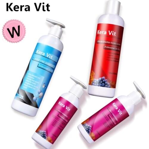 Keratin 1.6% Formalin 500ml Keravit Brazilian for straighten hair+500ml Purifying Shampoo+250ml Daily Shampoo&Conditioner Set