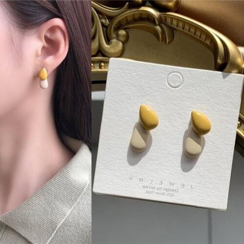 Korean Cute Sweet Morandi Color Frosted Water Drop Pendant Earrings for Women Girls Teen Jewelry Earrings 2021 Trend New Arrival