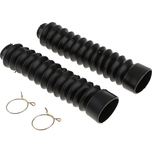 Motorcycle Rubber Front Fork Gaiters Dust Cover Boots 205x42x30mm Black