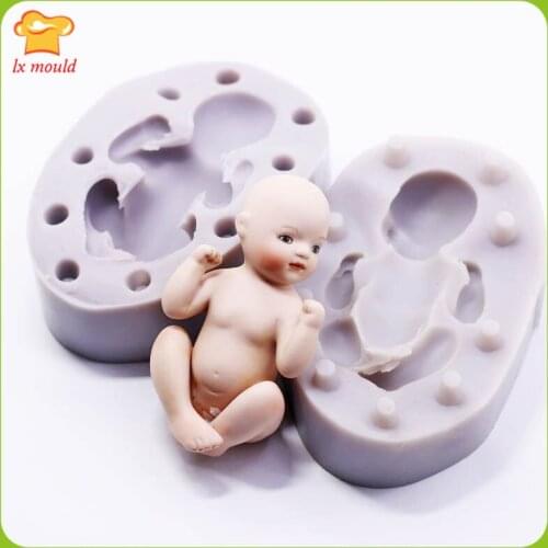2020 New Sleeping Baby Silicone Mould Chocolate Sugarcraft Soap Christening Cake Topper