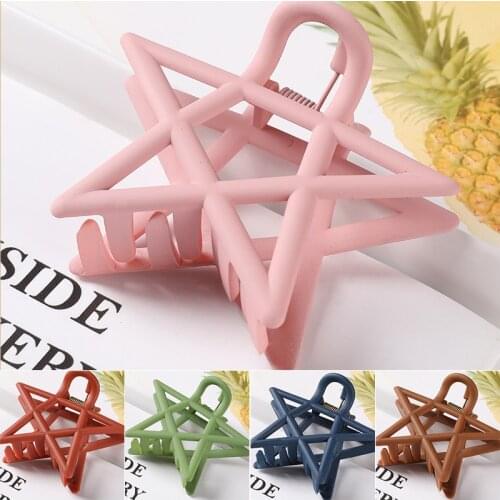 Novelty Girls Claws Clips Big Size Hair Clamp Claw Plastic Star Shape Barrette Ponytail Clip Hairgrip Women Hair Accessories