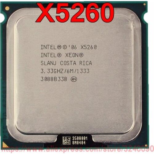 Original Intel CPU Xeon X5260 Processor 3.33GHz/6M/1333MHz Dual-Core Socket 771 free shipping speedy ship out