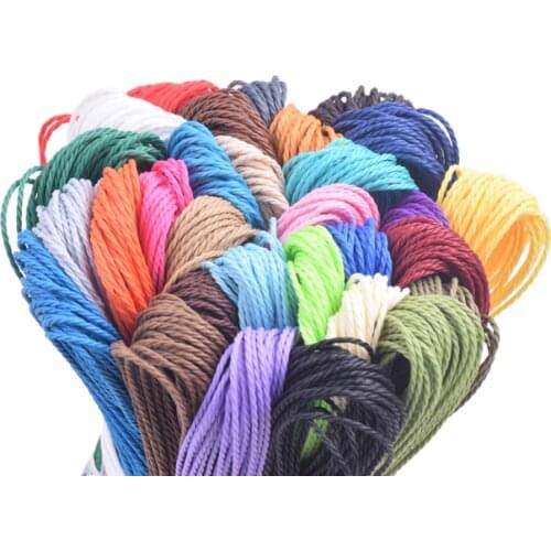Mixed Colors 1.0mm/1.5mm Waxed Polyster Twine Cord Twisted Thread Macrame Bracelet Thread Artisan String