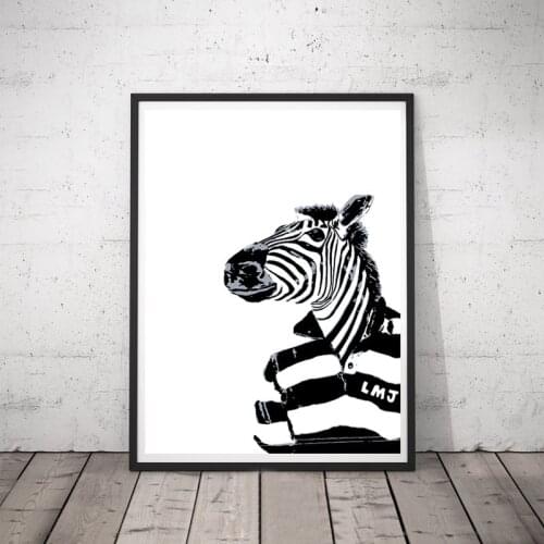 Zebra Cactus Plant Canvas Painting Animals Plant Nordic Poster Wall Art Posters And Prints Wall Pictures Kids Room Unframed