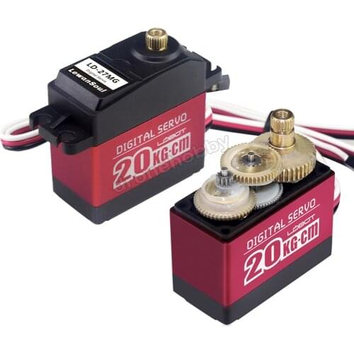 Robot Full Metal Gear Standard Digital Servo with 20kg High Torque, Aluminium Case for Robot RC Car (Control Angle 270) LD-27MG
