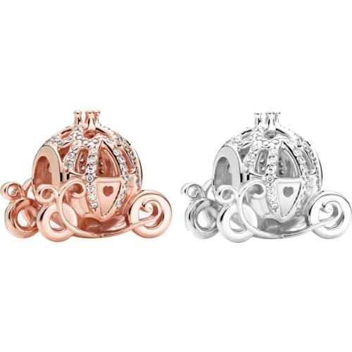 Pumpkin car cute charms for women gift queen girl pendant bead fit original pandora bracelet & bangle jewelry