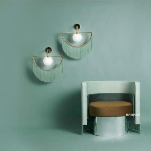 Design trend lamp luxury decoration tassel modern living room background wall bedroom bedside study wall lamp LB121915