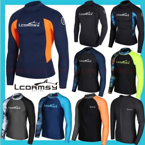 NWT LCDRMSY MENS RASH GUARDS BEACH LONG SLEEVES SURFING SWIMMING TOP SHIRTS WATER SPORTS GYM WETSUITS QUICK-DRYING UPF 50+ NEW