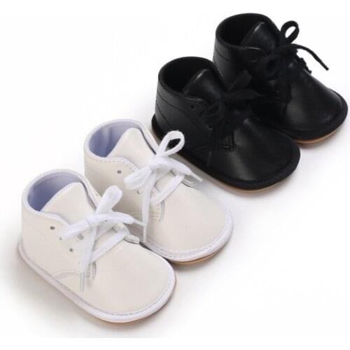 New Baby Shoes White Black PU Leather Boy Girl Shoes Toddler Anti-slip First Walkers Infant Newborn Classic Casual Shoes