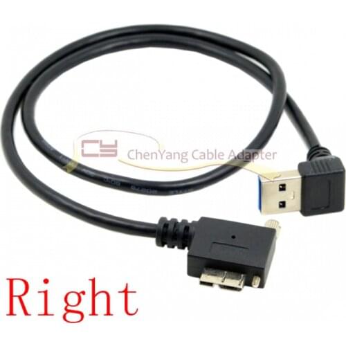 Down Direction Angled 90 Degree USB 3.0 A plug to Micro B Plug Left Right Angled locking screws Panel 40cm Cable