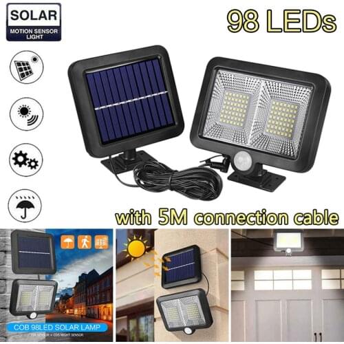 100LED COB Solar Power Street Light Light Reflector Solar Lamp Outdoor Garden Wall Security Division Night Solar Light Solar