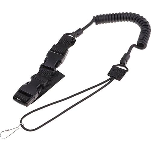 Outdoor Retractable Spring Lanyard Anti-lost Safety Rope Keychain with Buckle