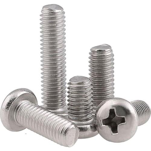 M6 M8 Phillips Pan Head Machine Screws Round Head Cross Bolts 304 A2 Stainless Steel Optional Length 6-100mm