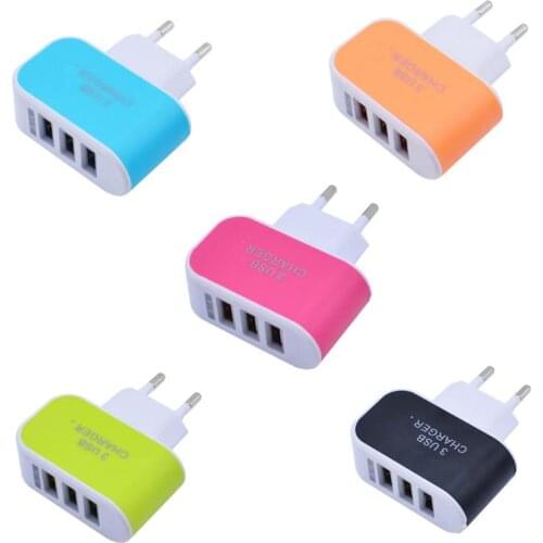 PINGSX 3 USB Port Micro USB Charger Charging Adapter HUB EU US Plug For All Smart Phone cell for samsung htc iphone huawei