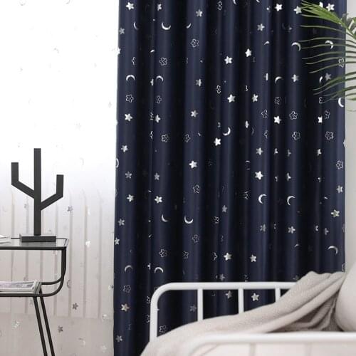 Star Finished Blackout Curtains Fabric Living Room Shading Cloth For Children Bedroom Window Curtain ChildrenS Room