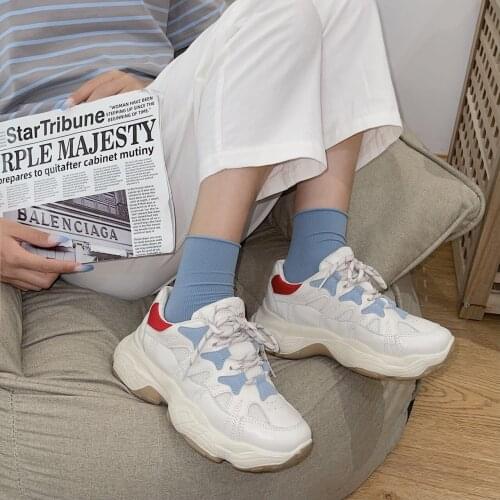 New Breathable Sneakers For Women 2021 Autumn Comfortable Fashion Running Sports Shoes Thick Flat Platform Lace-up Low Heel Shoe