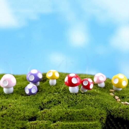 Random color 1 pcs Mushrooms Moss Micro Landscape Decoration Mushrooms Mini Sized Ornaments Garden Plant Wooden Ornaments M E8V8
