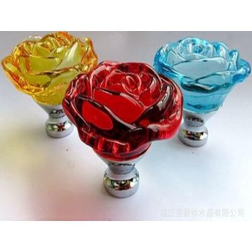 1pcs The door handle door handle rose decoration bathroom exquisite Shaoxing handle crystal materials