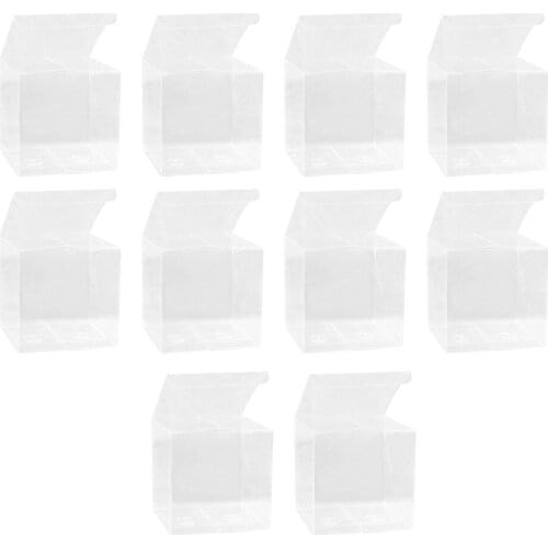 10pcs Transparent Cube Box Clear Candy Treat Box Gift Packing Box for Baby Shower Wedding Birthday Party - 10x10x10cm