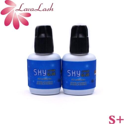 2 PCS Original Korea Sky Glue Black Cap S+ Glue 10ml 1-2s Drying Time for Eyelash Extension MSDS Adhesive Beauty Shop Wholesale