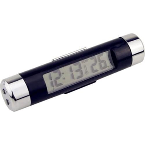 2 In 1 Car Outlet Thermometer Backlit Mini Electronic Clock Digital LCD Display Clock Thermometer Car Accessories For Car Vents
