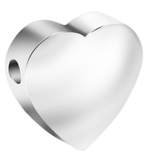 30Pcs/Lot Stainless Steel 7mm Heart Beads Connectors For DIY Making Necklace Bracelets Accessories Wholesale