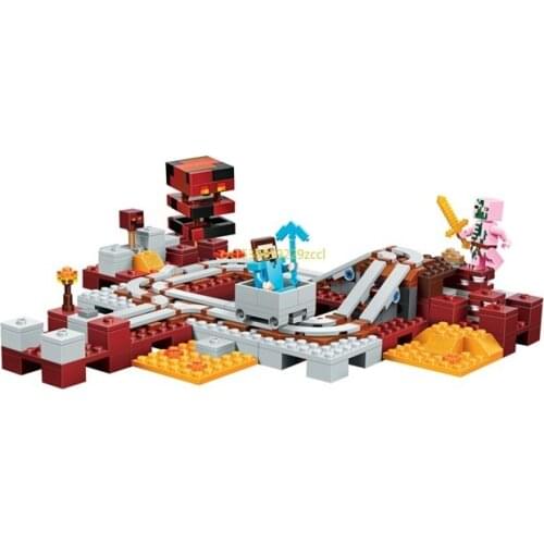343pcs Compatible 21130 myworld the hell nether railway 2 building blocks Toy