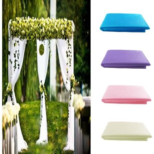 48cm X 10m Mariage Yarn Tulle Roll Sheer Crystal Organza Fabric Wedding Decoration For Birthday Event Party Supplies 5Z