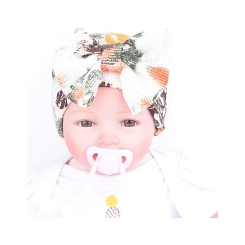 5pcs/lot Hospital Newborn Hat Baby Girl Beanie With Lace Floral Big Bowknot Newborn Knitted Infant Hipster Caps Baby Toddler Hat