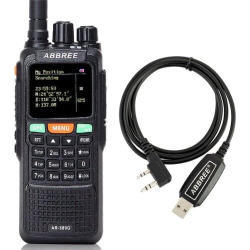 ABBREE AR-889G Walkie Talkie GPS SOS 10W 999CH Night Backlight Duplex cross band repeate Dual Receiving Portable Radio+USB Cable