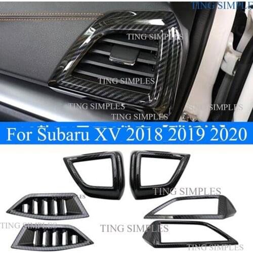 ABS CHROME/carbon fibre For Subaru Impreza Forester Crosstrek XV 2018 2019 2020 Dashboard Middle Air Vent Cover Trims accessorie
