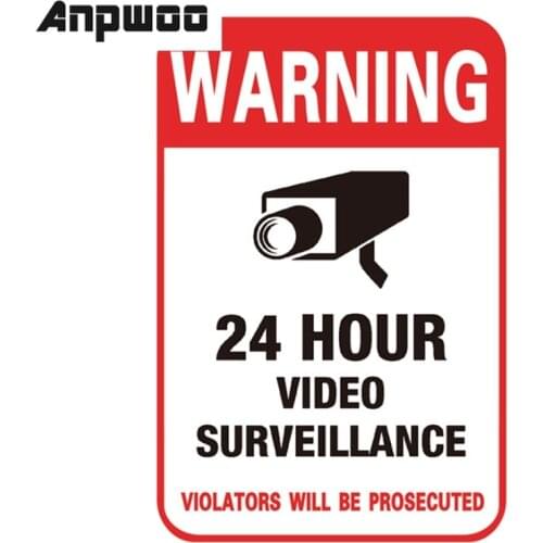 ANPWOO NEW Waterproof Sunscreen Home CCTV Video Surveillance Security Camera Alarm Sticker Warning Decal Signs