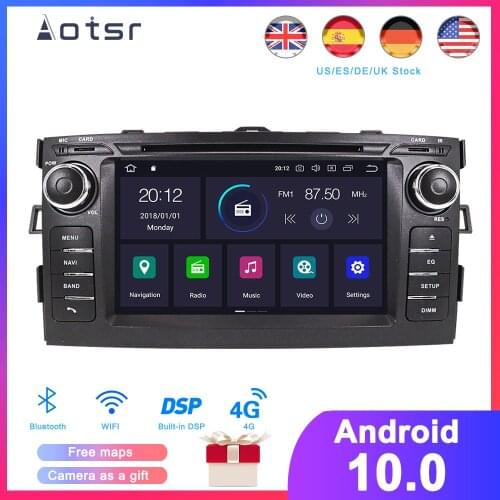 DSP Android 10 Car GPS Navigation DVD Player For Toyota Auris 2008-2012 Auto Stereo Radio Multimedia Player Head Unit Recorder