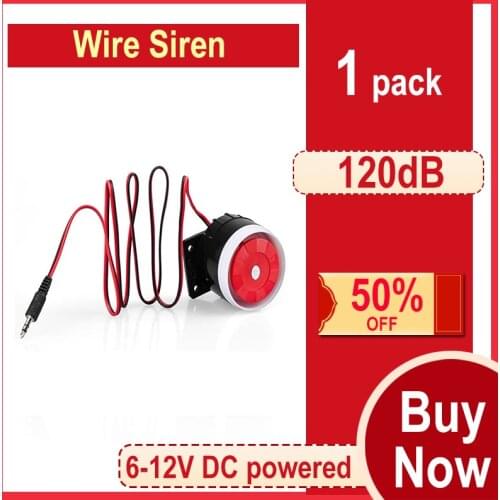 Qolelarm free shipping 120dB 6-12VDC wired indoor mini siren Horn loudly siren for gsm wireless alarm system