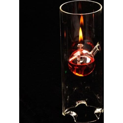 Free Shipping 2pcs/pack 8*22cm Middle Size Cylinder Shaped Glass Oil Lamp Wedding Decoration Friend Gift Handcraft