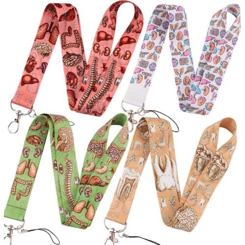 Medical Doctor Nurse Keychain Human Organ Lanyard Neck Strap for Key ID Card Straps Badge Holder DIY Hanging Rope Neckband