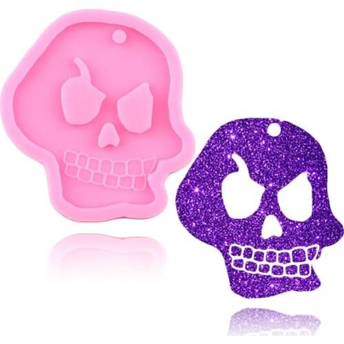 Disney Halloween Skull Head Necklace Jewelry Epoxy Resin Mold Keychain Silicone Molds Cupcake Chocolate Candy Fondant Moulds