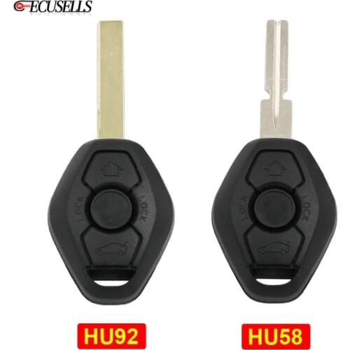 3 Button Remote Key Shell Case for BMW 3 5 7 Series Z3 Z4 X3 X5 M5 325 330 318 E38 E39 E46 E65 HU58/HU92 Uncut Blade