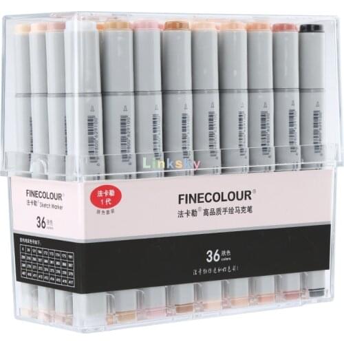 Finecolour Double head alcohol oily markers,skin color sets,quick drying,perfect for use on paper,ceramics,glass,wood and more
