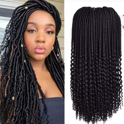 Hair Nest 20 inch Goddess Faux Locs With Curly Ends Crochet Hair 24 Roots/pack Soft Faux Locks Deep Twist Synthetic Crochet Hair