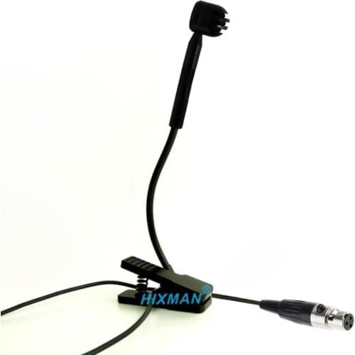 HIXMAN Pro M100-AK Gooseneck Instrument Cardioid Saxophone Microphone For AKG SAMSON Wireless Bodypack Transmitter System TA3F