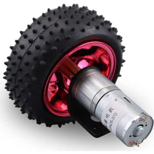 Gear Motor DC 6V 12V 24V Car Intelligent Wheel Dia 65mm 85mm 130mm Smart Tires Electric Motors 12 V Volt Reducer JGA25-370