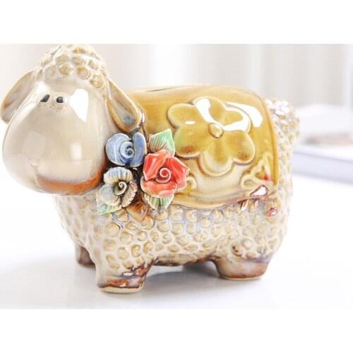 Piggy Bank Money Boxes Storage Kids Toys Home Decor Money Saving Box Children Piggy Money Bank Cute Cartoon Sheep Piggy Bank