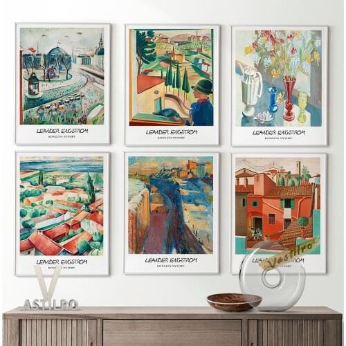 Leander Engstrom Expressionism Landscape Exhibition Museum Poster Retro Wall Art Prints Canvas Painting Gallery Home Decor Gift