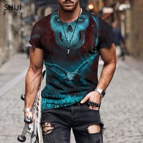 2021 Summer New Fashion 3D Printed Tops Street Mens T-shirt Masculinas Casual Pullover Plus Size 6XL Mens T-shirt Apparel
