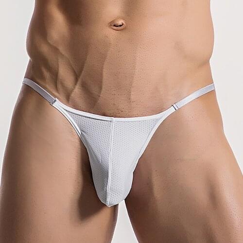 Bulge Pouch G String Men Sexy Bikini Thong Ultra Thin Underwear hombre Briefs Lingerie Mini T-back Underpants U Convex Panties