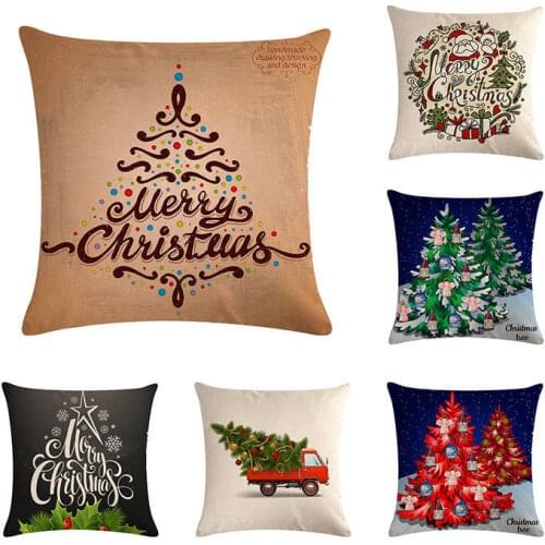 Pillow Case Green Christmas tree Throw Pillows cover Sofa Car Cushion Cover for Home Decorative Pillowcase